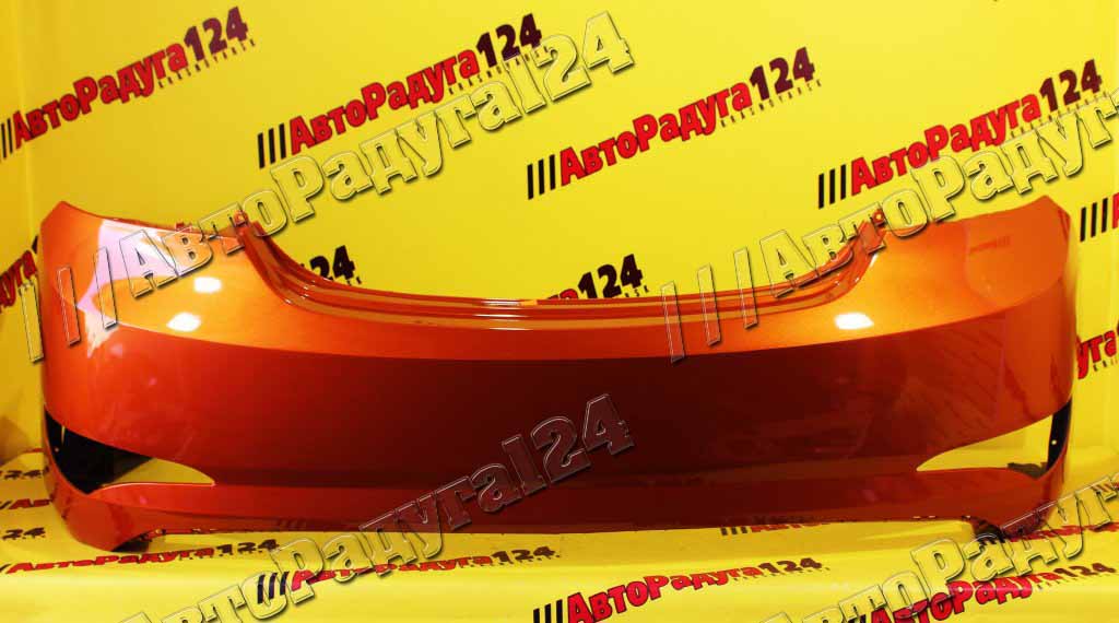 Бампер Hyundai Solaris, Хендай Солярис (2015-2017) седан задний Оранжевый (R9A)