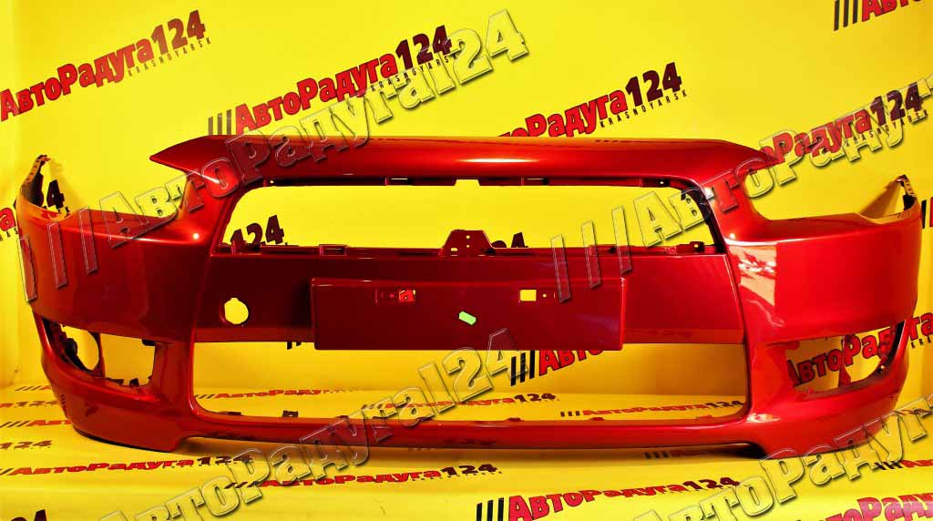 Бампер Mitsubishi Lancer X, Митсубиси Лансер 10 (2007-2010) передний Красный (P26)