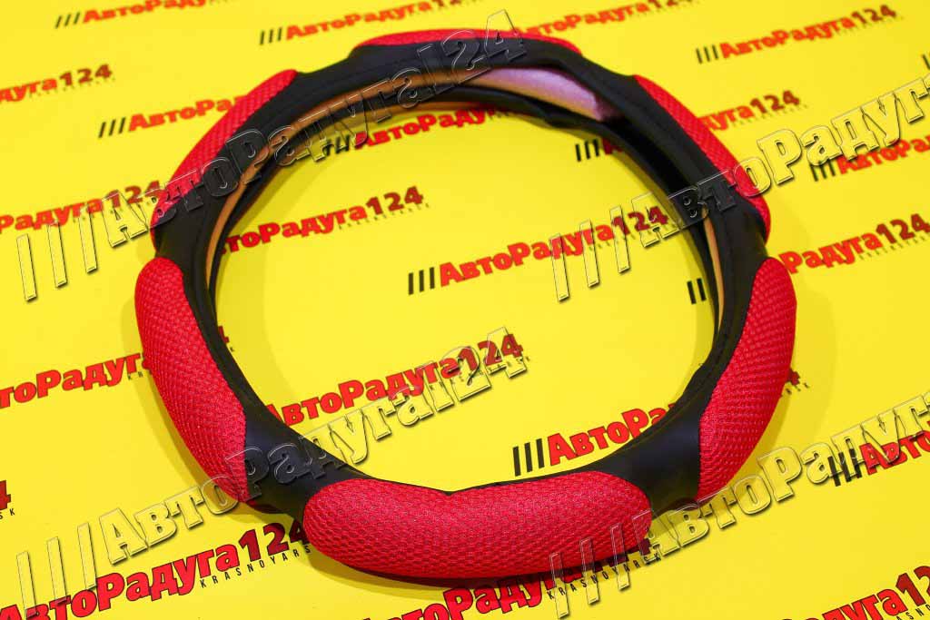 Оплетка 6 подушек красные подушки черный круг спонжевая (OP6R38Z) (Д)