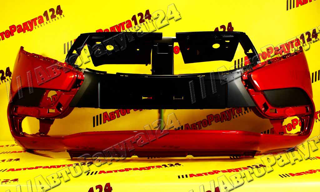 Бампер Лада Икс Рей, Lada XRay передний Огненно - красный (124)
