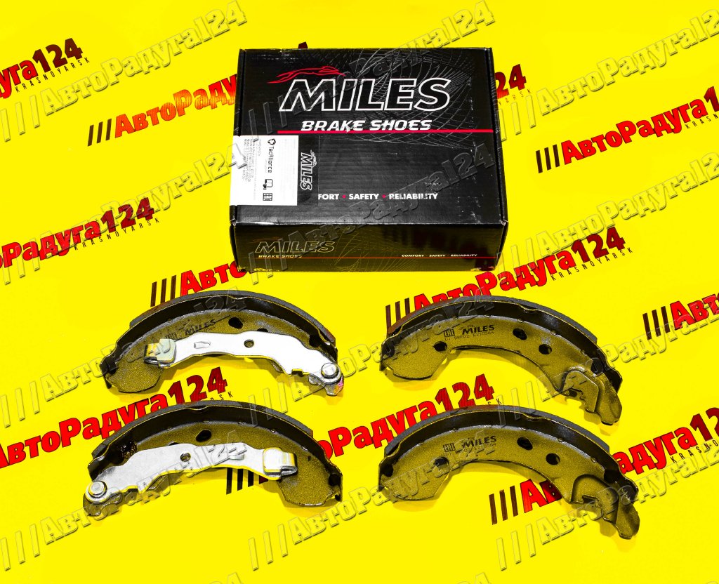 Колодки Лада Веста, Nissan Tiida (2011-), March (K12) задние 178*38 с рыч (E210564) (Компл.) (Miles)