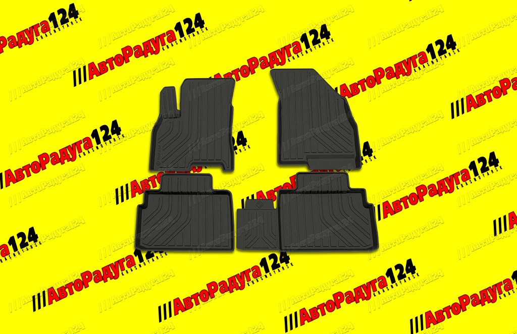 Коврики салонные Chery Tiggo 8 Pro (2021-Н.В.) резиновые (1011041100) (Компл. 4 шт) (Rezkon)