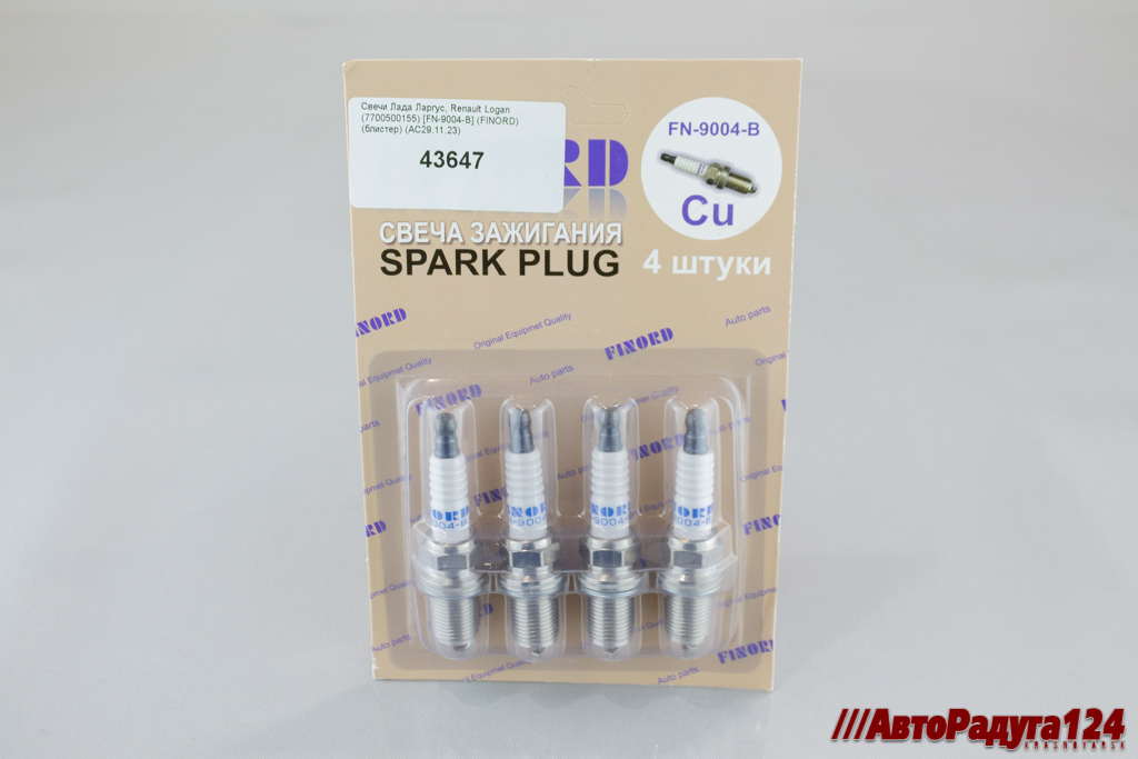 Свечи Лада Ларгус, Renault Logan (7700500155) [FN-9004-B] (FINORD) (блистер) (Д)