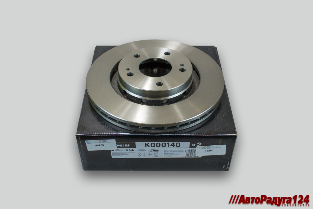 Диск тормозной Mitsubishi Outlander (2003-), Citroen C-Crosser, Peugeot передний (K000140) (Miles)