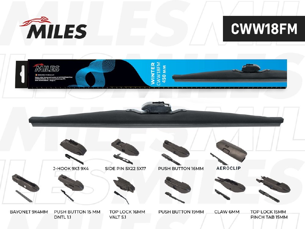 Щетка стеклоочистителя 450 мм/18" зимняя (CWW18FM) (Miles)